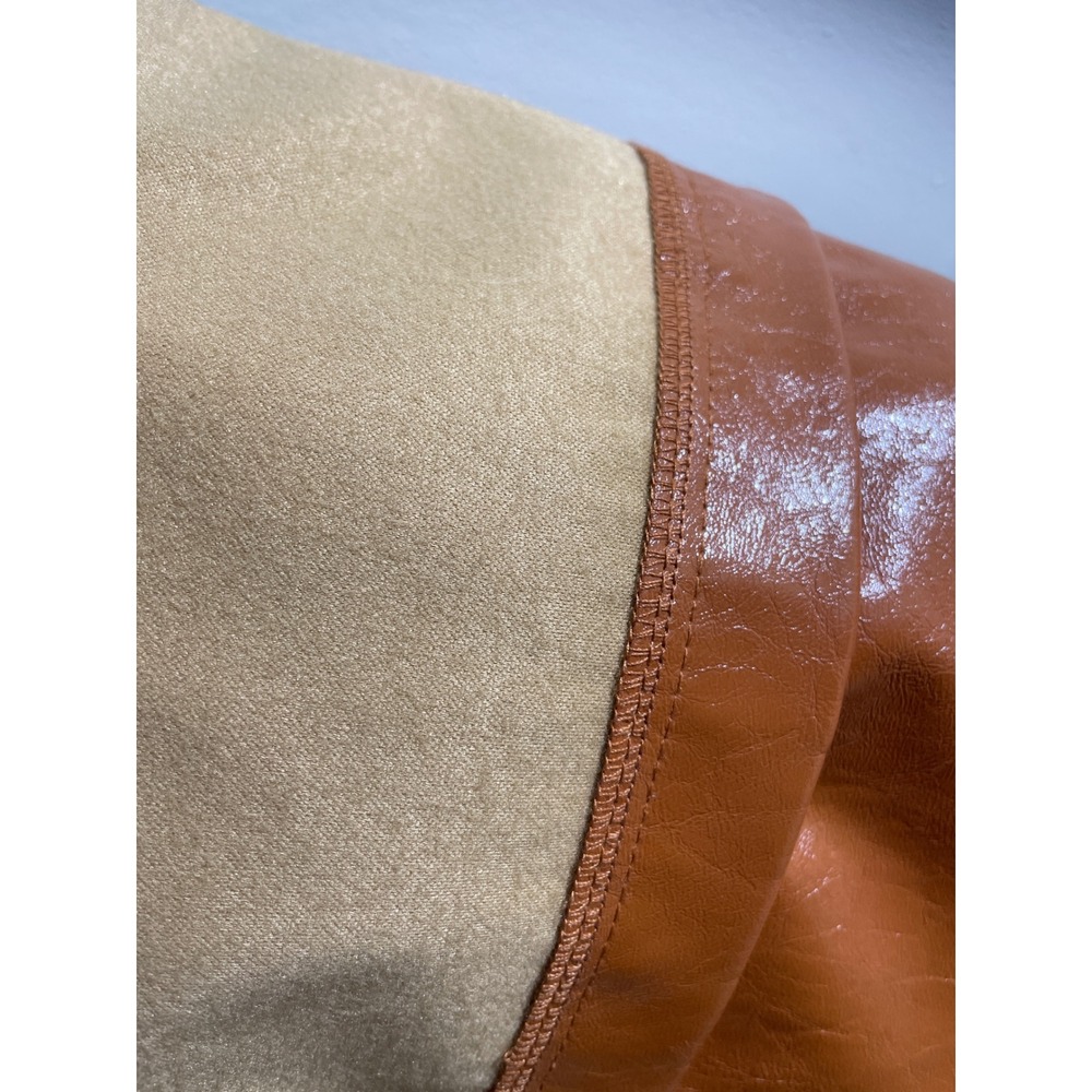Free People Star Crossed Lovers Vegan Leather Pants 12 Wide Leg Cognac Brown - Picture 9 of 10